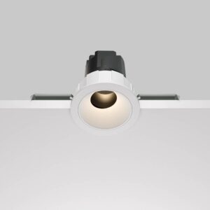Насочваема LED луна за вграждане Maytoni Wise DL057-7W3K-W, бяла, страничен изглед на вграждането в таван