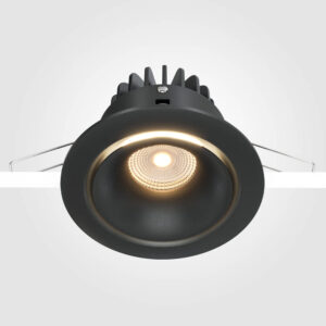 LED луна за вграждане Maytoni Yin DL031-2-L12B, черна, страничен изглед на вграждането в таван