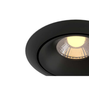 LED луна за вграждане Maytoni Yin DL031-2-L8B, черна, оригинален близък изглед на черната рамка и оптиката
