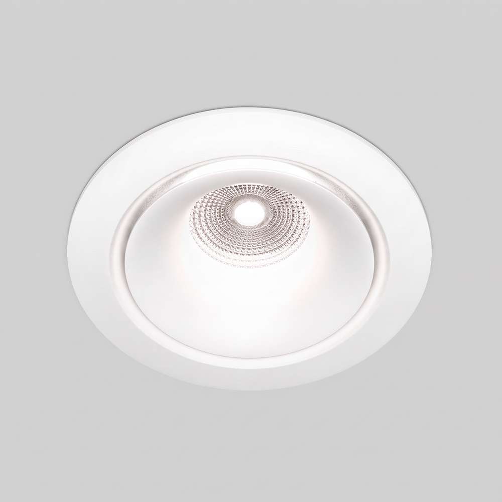 LED луна за вграждане Maytoni Yin DL031-L12W4K-W, бяла, общ изглед на бялата LED луна с неутрална светлина
