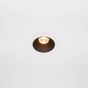 Maytoni Alfa DL043-01-10W2.7K-RD-WB-DE - изглед след вграждане LED луна за вграждане Maytoni Alfa DL043-01-10W2.7K-RD-WB-DE, бяла с черен рефлектор, изглед след вграждане