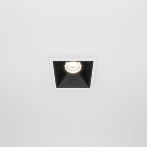 Maytoni Alfa DL043-01-10W4K-D-SQ-WB - изглед след вграждане LED луна за вграждане Maytoni Alfa DL043-01-10W4K-D-SQ-WB, бяла с черен рефлектор, изглед след вграждане