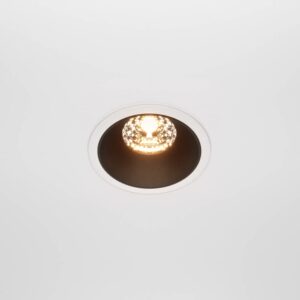 Maytoni Alfa DL043-01-15W2.7K-RD-WB-DE - изглед след вграждане LED луна за вграждане Maytoni Alfa DL043-01-15W2.7K-RD-WB-DE, бяла с черен рефлектор, изглед след вграждане