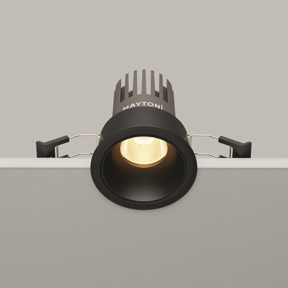 Черна LED луна Maytoni Dip DL115-10W-2.7K-B, цяло тяло и монтажни пружини