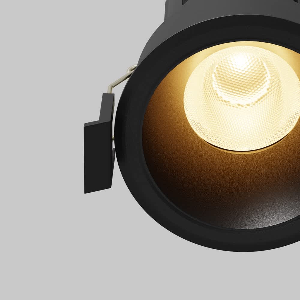 Черна LED луна Maytoni Dip DL115-10W-2.7K-B, детайл на LED оптиката