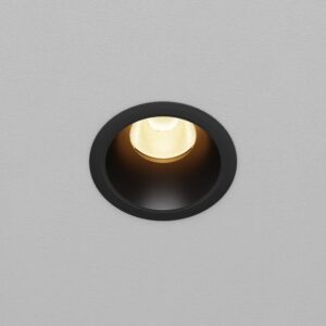 Черна LED луна Maytoni Dip DL115-10W-2.7K-B, изглед на видимата част след вграждане