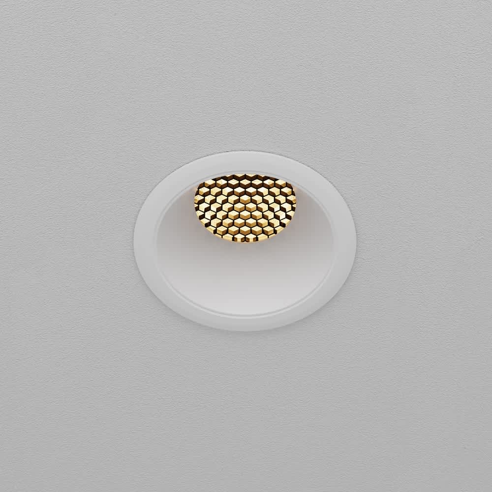 Бяла LED луна Maytoni Dip DL115-10W-2.7K-W, пример с допълнителен филтър HoneyComb001-D32