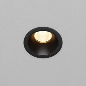 Черна LED луна Maytoni Dip DL115-10W-3K-B, изглед на видимата част след вграждане