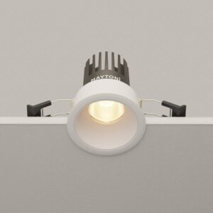 Бяла LED луна Maytoni Dip DL115-10W-3K-W, цяло тяло и монтажни пружини