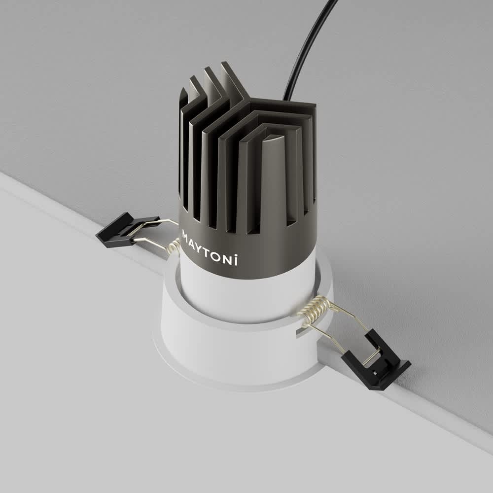 Бяла LED луна Maytoni Dip DL118-15W-2.7K-W, задна част на корпуса и монтажни елементи