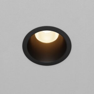 Черна LED луна Maytoni Dip DL118-15W-3K-B, изглед на видимата част след вграждане