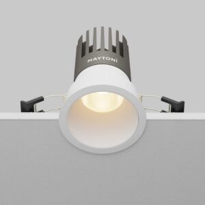 Бяла LED луна Maytoni Dip DL118-15W-3K-W, цяло тяло и монтажни пружини
