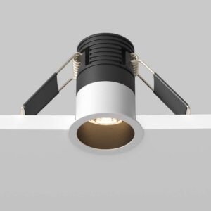 LED луна за вграждане Maytoni Minor DL089-5W3K-BW, черно-бяла, страничен изглед на монтажа в таван