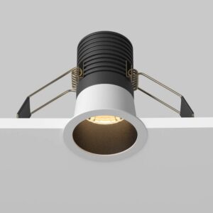 LED луна за вграждане Maytoni Minor DL089-9W3K-BW, черно-бяла, страничен изглед на монтажа в таван