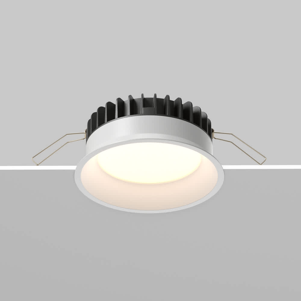 LED луна за вграждане Maytoni Okno DL055-12W3-4-6K-W, бяла, страничен изглед на монтажа в таван