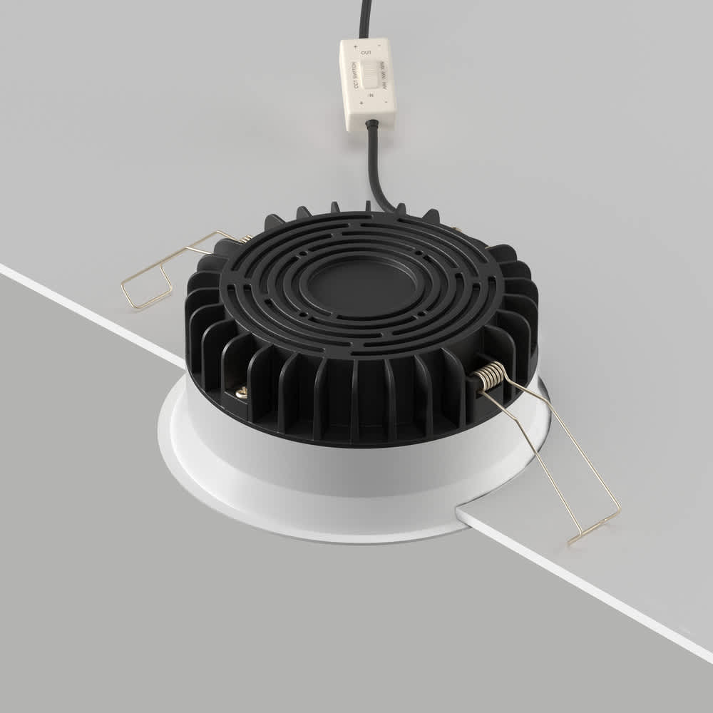 LED луна за вграждане Maytoni Okno DL055-12W3-4-6K-W, бяла, заден изглед с превключвател за цветната температура