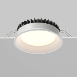 LED луна за вграждане Maytoni Okno DL055-18W3-4-6K-W, бяла, страничен изглед на монтажа в таван