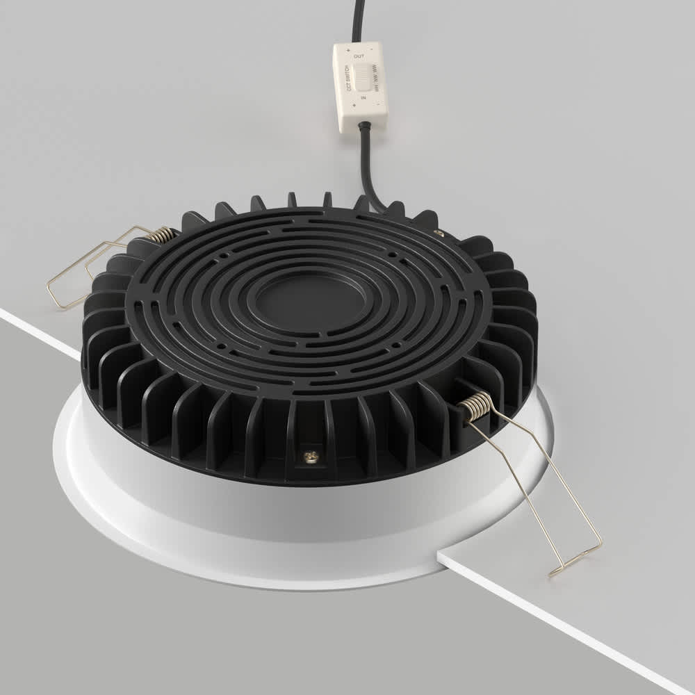 LED луна за вграждане Maytoni Okno DL055-18W3-4-6K-W, бяла, заден изглед с превключвател за цветната температура