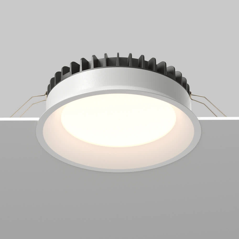 LED луна за вграждане Maytoni Okno DL055-24W3-4-6K-W, бяла, страничен изглед на монтажа в таван