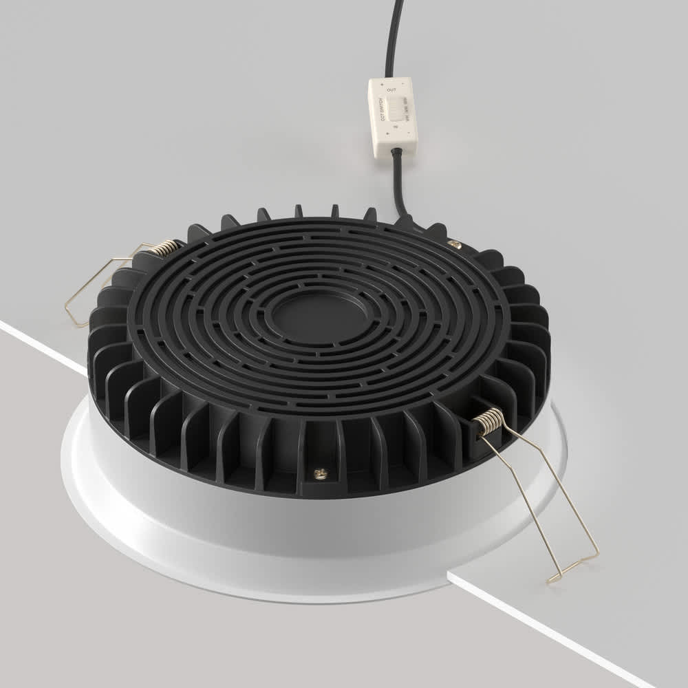 LED луна за вграждане Maytoni Okno DL055-24W3-4-6K-W, бяла, заден изглед с превключвател за цветната температура