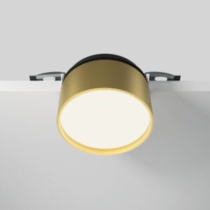 LED луна за вграждане Maytoni Onda DL024-12W-DTW-BMG 12W 2200-4000K Ø8,5 см черна и златиста - преден изглед с монтажните пружини
