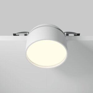 LED луна за вграждане Maytoni Onda DL024-12W-DTW-W 12W 2200-4000K Ø8,5 см бяла - преден изглед с монтажните пружини