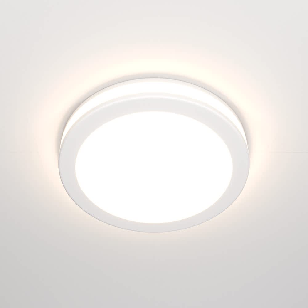 LED луна за вграждане Maytoni Phantom DL2001-L12W 12W 3000K Ø9,5 см бяла - изглед след монтаж