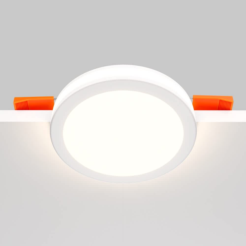 LED луна за вграждане Maytoni Phantom DL2001-L12W 12W 3000K Ø9,5 см бяла - общ изглед с монтажните елементи