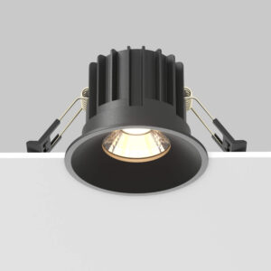 LED луна за вграждане Maytoni Round DL058-12W3K-B, черна, изглед на монтажа в таван