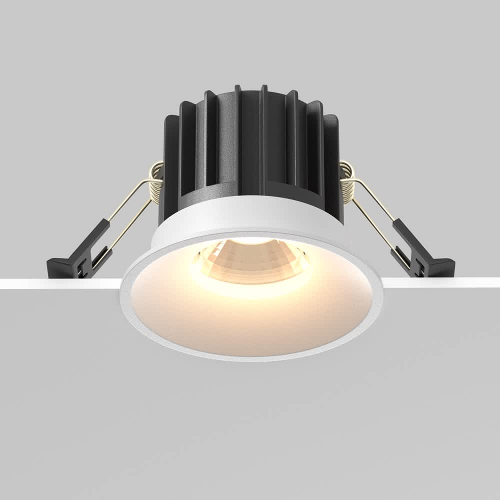 LED луна за вграждане Maytoni Round DL058-12W3K-W, бяла, изглед на монтажа в таван