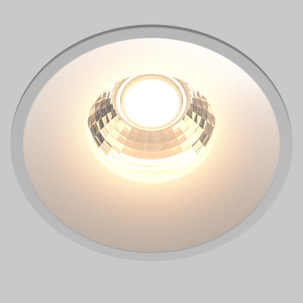 LED луна за вграждане Maytoni Round DL058-12W3K-W, бяла, близък изглед на светлинната част