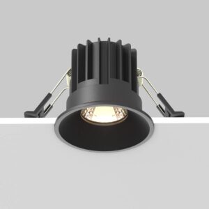 LED луна за вграждане Maytoni Round DL058-7W3K-B, черна, изглед на монтажа в таван