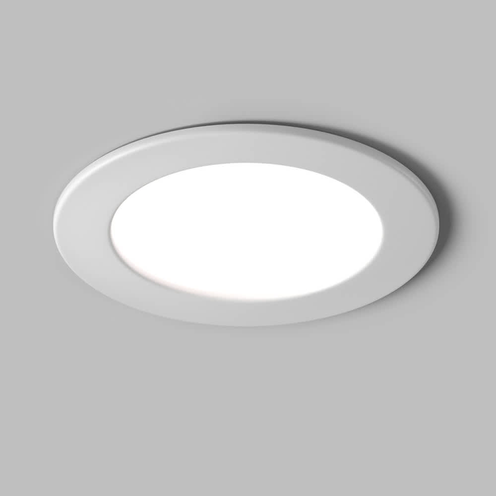 LED луна за вграждане Maytoni Stockton DL017-6-L18W3-4-6K 18W 3000/4000/6000K Ø22 см бяла - изглед след монтаж