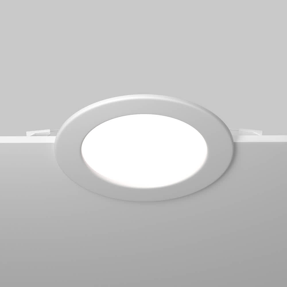 LED луна за вграждане Maytoni Stockton DL017-6-L18W3-4-6K 18W 3000/4000/6000K Ø22 см бяла - общ изглед с монтажните пружини