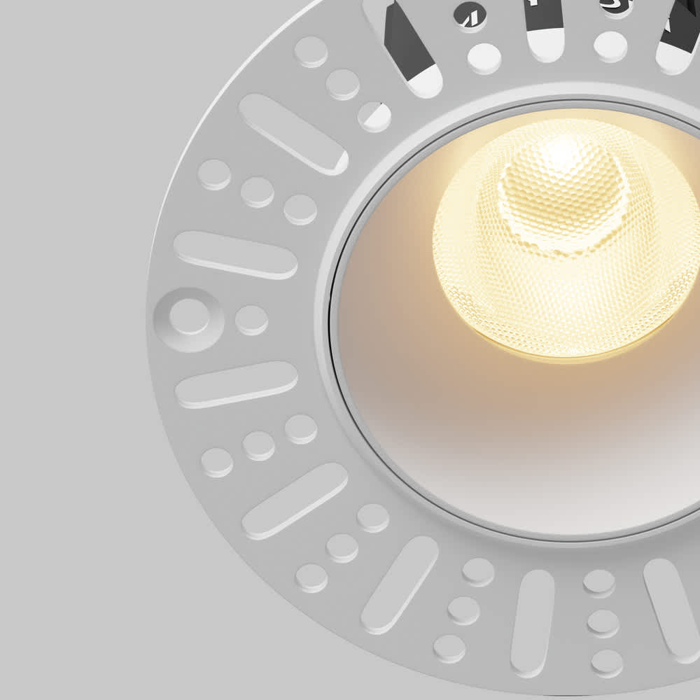 Бяла LED луна Maytoni Dip DL119-10W-2.7K-TRS-W, детайл на LED оптиката