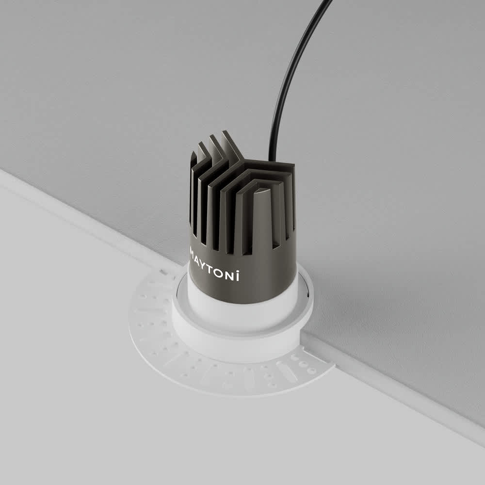 Бяла LED луна Maytoni Dip DL119-10W-2.7K-TRS-W, задна част на корпуса и монтажни елементи