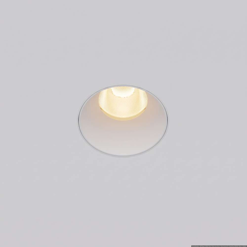 Бяла LED луна Maytoni Dip DL119-10W-2.7K-TRS-W, изглед на видимата част след вграждане