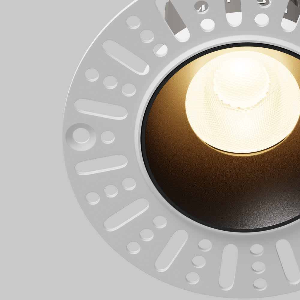 Черна LED луна Maytoni Dip DL119-10W-3K-TRS-B, детайл на LED оптиката