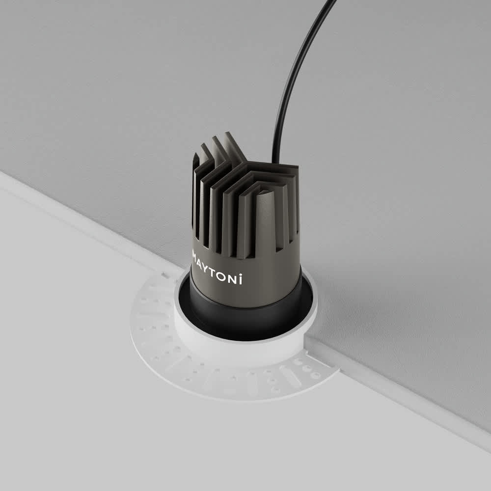 Черна LED луна Maytoni Dip DL119-10W-3K-TRS-B, задна част на корпуса и монтажни елементи
