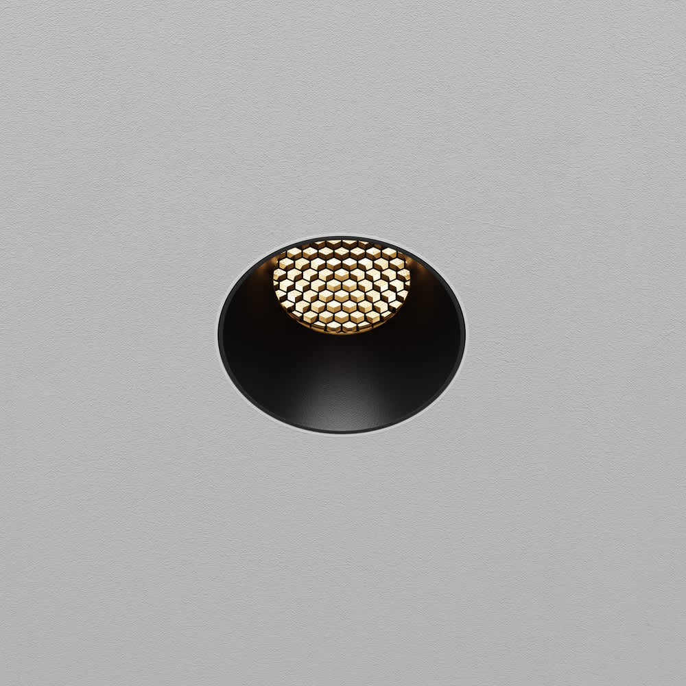 Черна LED луна Maytoni Dip DL119-10W-3K-TRS-B, пример с допълнителен филтър HoneyComb001-D32