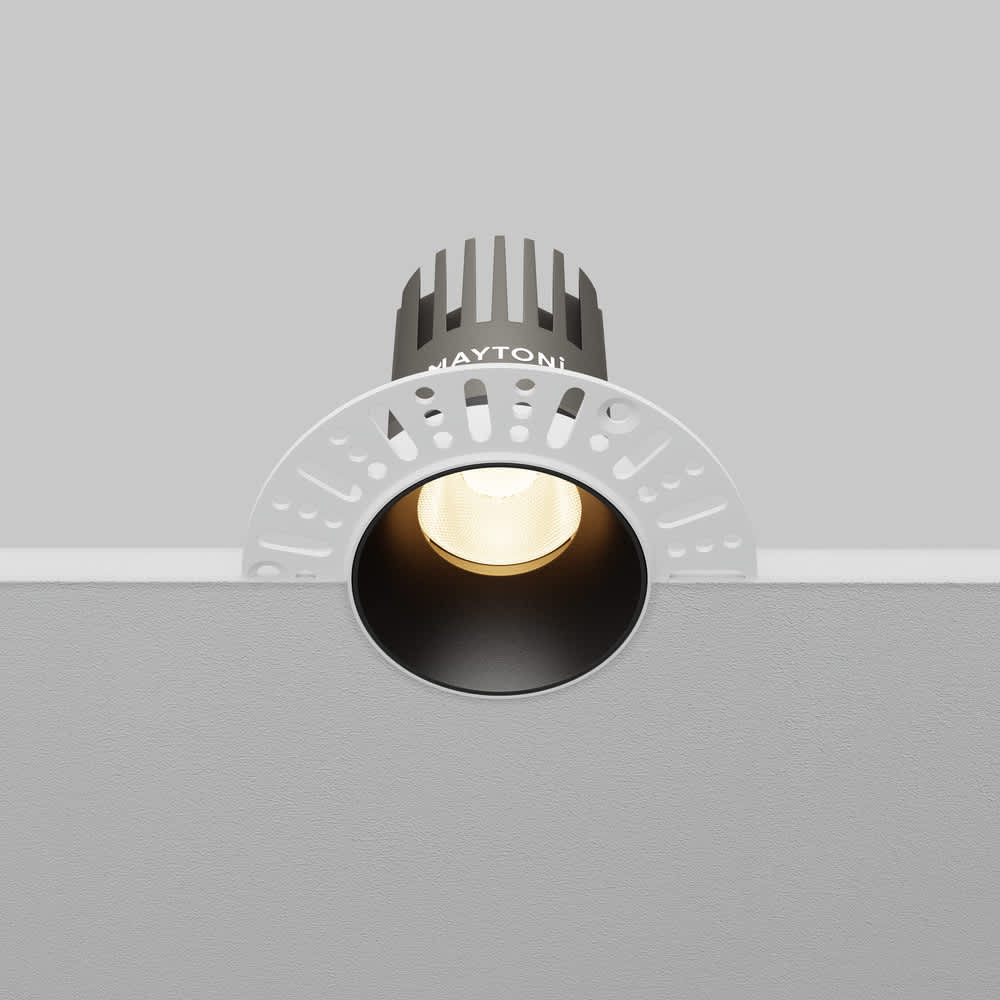 Черна LED луна Maytoni Dip DL119-10W-3K-TRS-B, цяло тяло и монтажна рамка