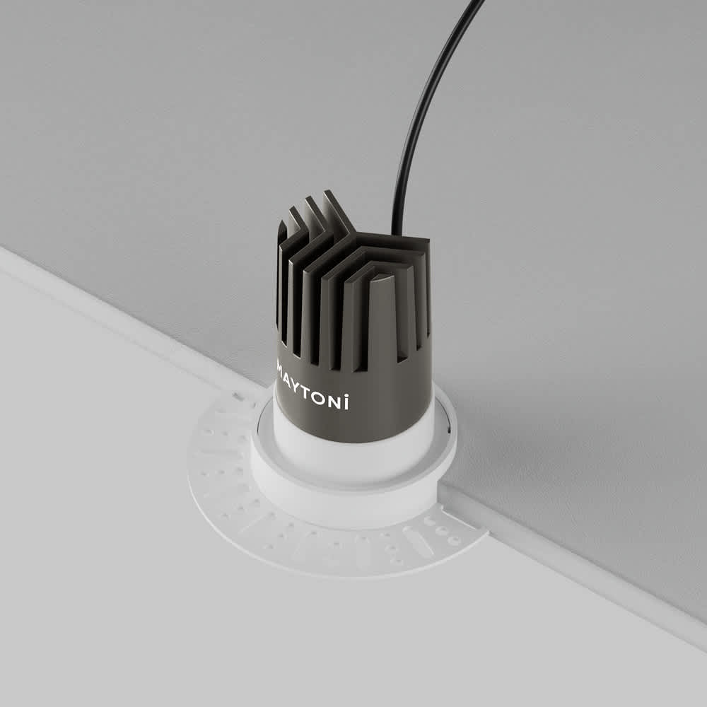 Бяла LED луна Maytoni Dip DL119-10W-3K-TRS-W, задна част на корпуса и монтажни елементи