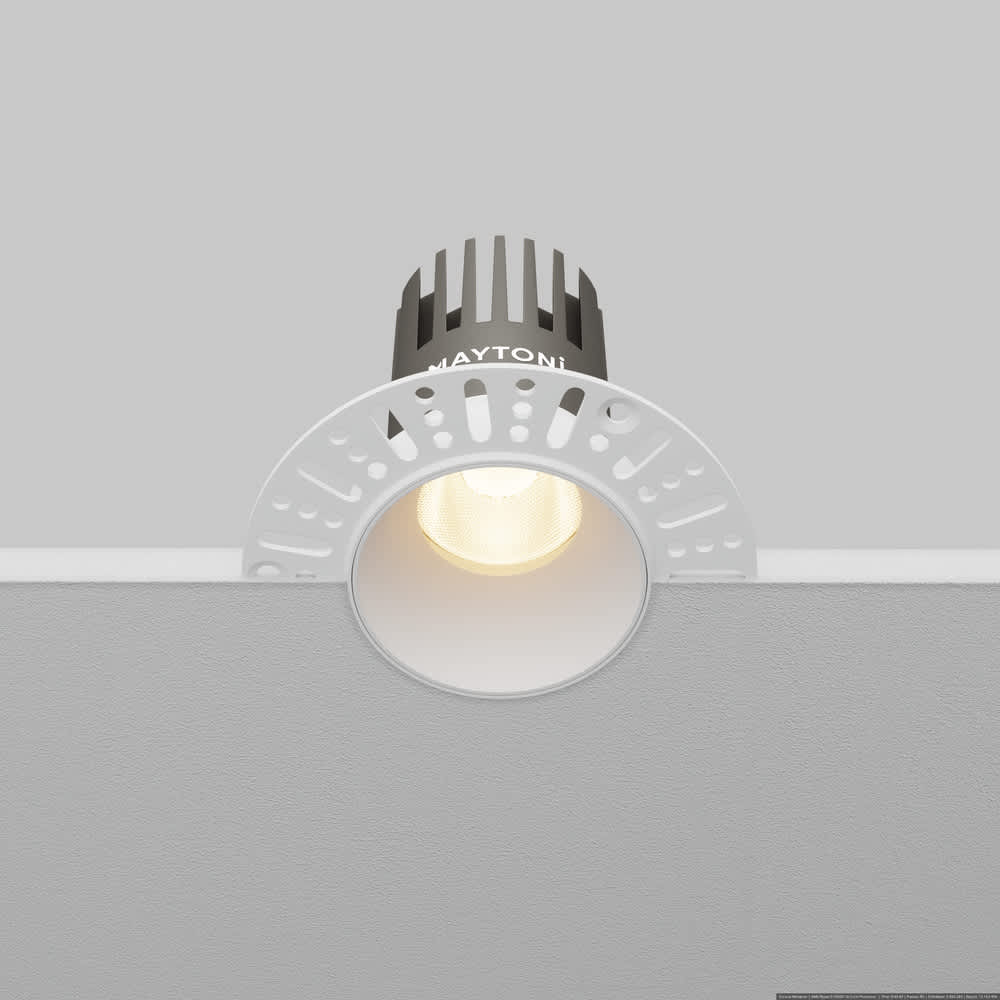 Бяла LED луна Maytoni Dip DL119-10W-3K-TRS-W, цяло тяло и монтажна рамка
