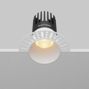 Бяла LED луна Maytoni Dip DL122-15W-2.7K-TRS-W, цяло тяло и монтажна рамка