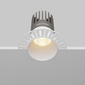 Бяла LED луна Maytoni Dip DL122-15W-3K-TRS-W, цяло тяло и монтажна рамка