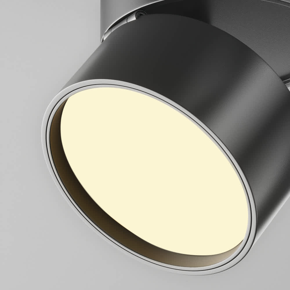 LED луна за повърхностен монтаж Maytoni Onda C024CL-12W2.7K-B-1 12W 2700K Ø8,5 см черна - детайл на светещата повърхност