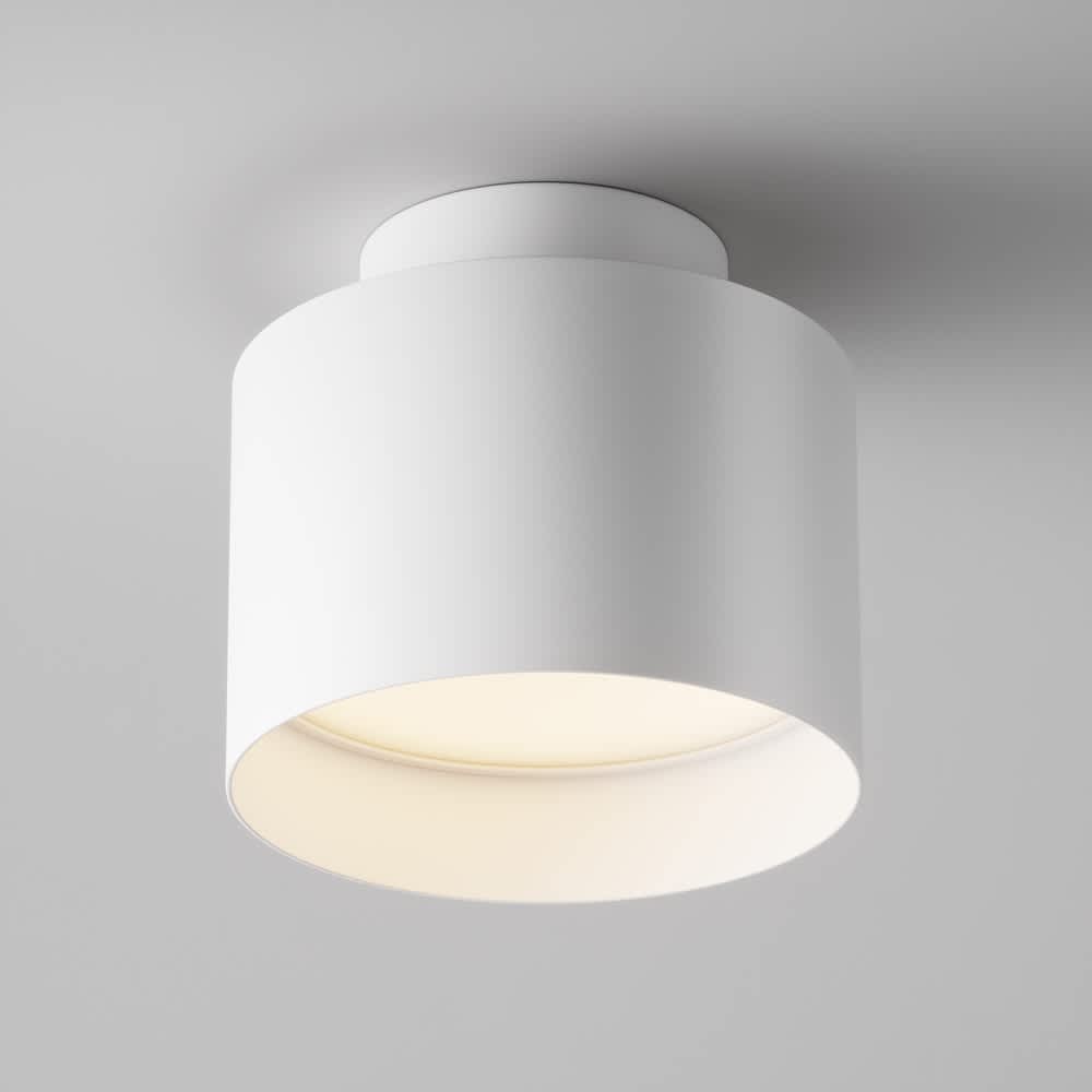 LED луна за повърхностен монтаж Maytoni Planet C009CW-L12W 12W 3000K Ø10 см бяла - студиен изглед с осветяване надолу