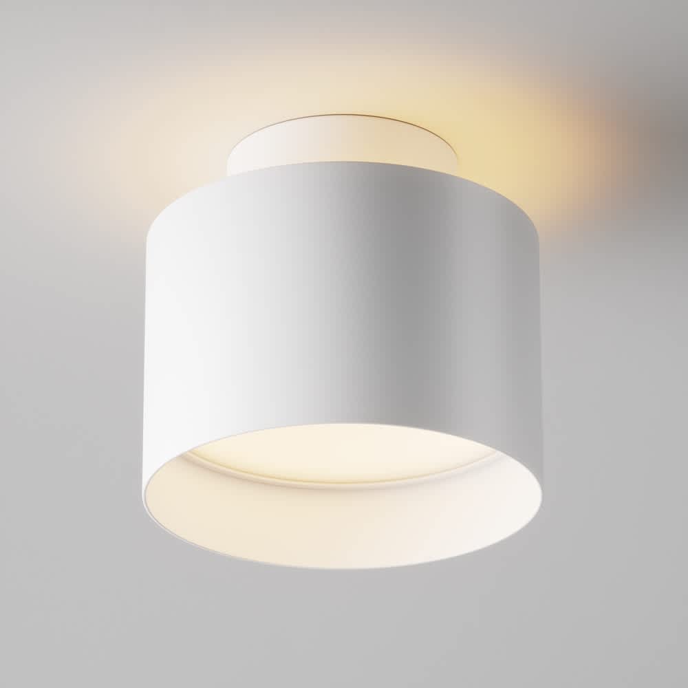 LED луна за повърхностен монтаж Maytoni Planet C009CW-L12W 12W 3000K Ø10 см бяла - общ изглед с включена светлина