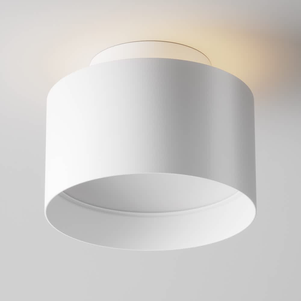 LED луна за повърхностен монтаж Maytoni Planet C009CW-L16W 16W 3000K Ø12 см бяла - изглед на корпуса и долния отвор