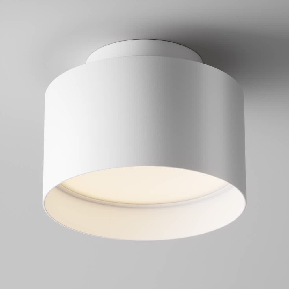 LED луна за повърхностен монтаж Maytoni Planet C009CW-L16W 16W 3000K Ø12 см бяла - студиен изглед с осветяване надолу